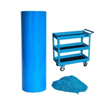 Peinture en poudre bleue époxy polyester thermodurcissable anti-corrosion, finition lisse haute brillance pour radiateurs et chauffages domestiques