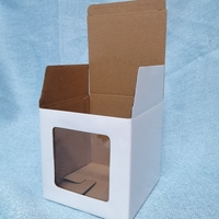 Boîte cadeau en carton ondulé écologique avec fenêtre pour jouets, papeterie, bougies, savons, emballage en forme de cube avec logo personnalisé