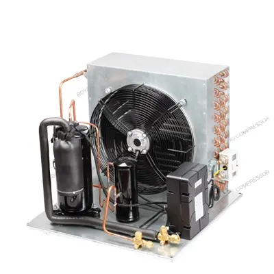 r404a refrigerator cold room compressor condenser unit for glasses display showcase commercial island refrigerator