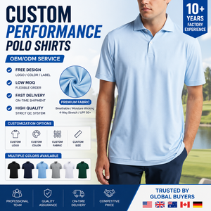Camisas <span class=keywords><strong>Polo</strong></span> de Golf de Manga Corta para Hombre, Color <span class=keywords><strong>Azul</strong></span> Claro, Personalizadas con Logotipo, de Verano, Alta Calidad, 100% Poliéster, Transpirables, de Secado Rápido, Casuales - Product Image 1
