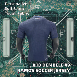 Maillot de sport pour homme adulte # 10 Dembélé # Maillot de football domicile personnalisé avec nom du joueur 9 Ramos, livraison directe - Product Image 2