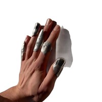 Nouvelle bague articulée à texture irrégulière pour femme, style hip-hop, design de niche, pour tous les doigts, modèle transfrontalier