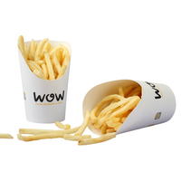 Gobelet à parois ondulées biodégradable pour frites chaudes, jetable, en papier kraft recyclé, imperméable, impression personnalisée