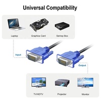 Harga produsen kabel VGA ke VGA kabel kecepatan tinggi biru 15Pin SVGA VGA laki-laki ke laki-laki 1.5M 1.8M 3M 5M 10M 15M 20M 30M 50M