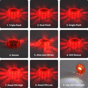 3 упаковки дорожных вспышек 9 + 1 Функции Водонепроницаемый аварийный маяк с магнитом сигнальная лампа - Product Image 3