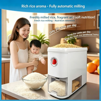 Machine à décortiquer le riz intelligente pour la maison, 550W, 9 vitesses réglables, mini décortiqueuse pour riz brun, riz germé et riz blanc