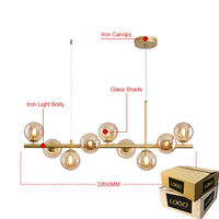 Luminaire suspendu moderne en verre, corps doré et noir, décorations LED en forme de longue bande pour salon, restaurant