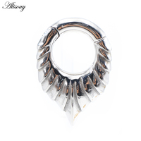 Alisouy 1PC Poids d'oreille en acier inoxydable, forme cône articulé, dilatateur, plug, gauge, boucles d'oreilles, bijoux de piercing corporel, mariage