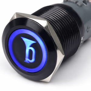 Interruptor de bocina metálico de 12V 5A 19MM, botón pulsador momentáneo con luz LED iluminada para embarcaciones marinas - Product Image 4