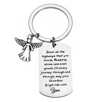 Großhandel Gravur Metall Silber Edelstahl Mini Angel Anhänger Schlüssel bund für Tasche