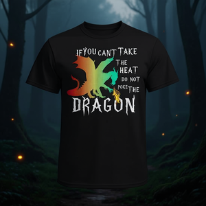 T-shirt créature mythique crachant des flammes de dragon noir pour adulte unisexe - Product Image 1
