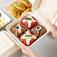 Boîte à lunch jetable biodégradable compostable micro-ondable sans BPA pour restaurant
