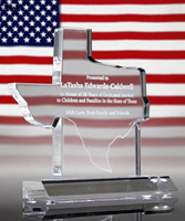 Noble Unique Acrylique Récompenses Personnalisé État Texas Forme Trophée