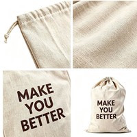 Sac à pain réutilisable en lin et coton, résistant à l'humidité, personnalisable, écologique, avec cordon de serrage, pour le stockage des aliments faits maison, idéal comme cadeau