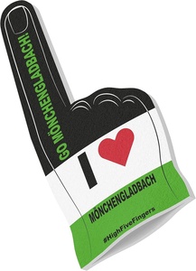 HIGH FIVE FINGERS Mnchengladbach - Guantes de Espuma con Texto en Forma de Corazón para Fútbol, Balonmano, Atletismo, Artículos para Fanáticos, Juegos, Estadios, Eventos, Talla Única - Product Image 2