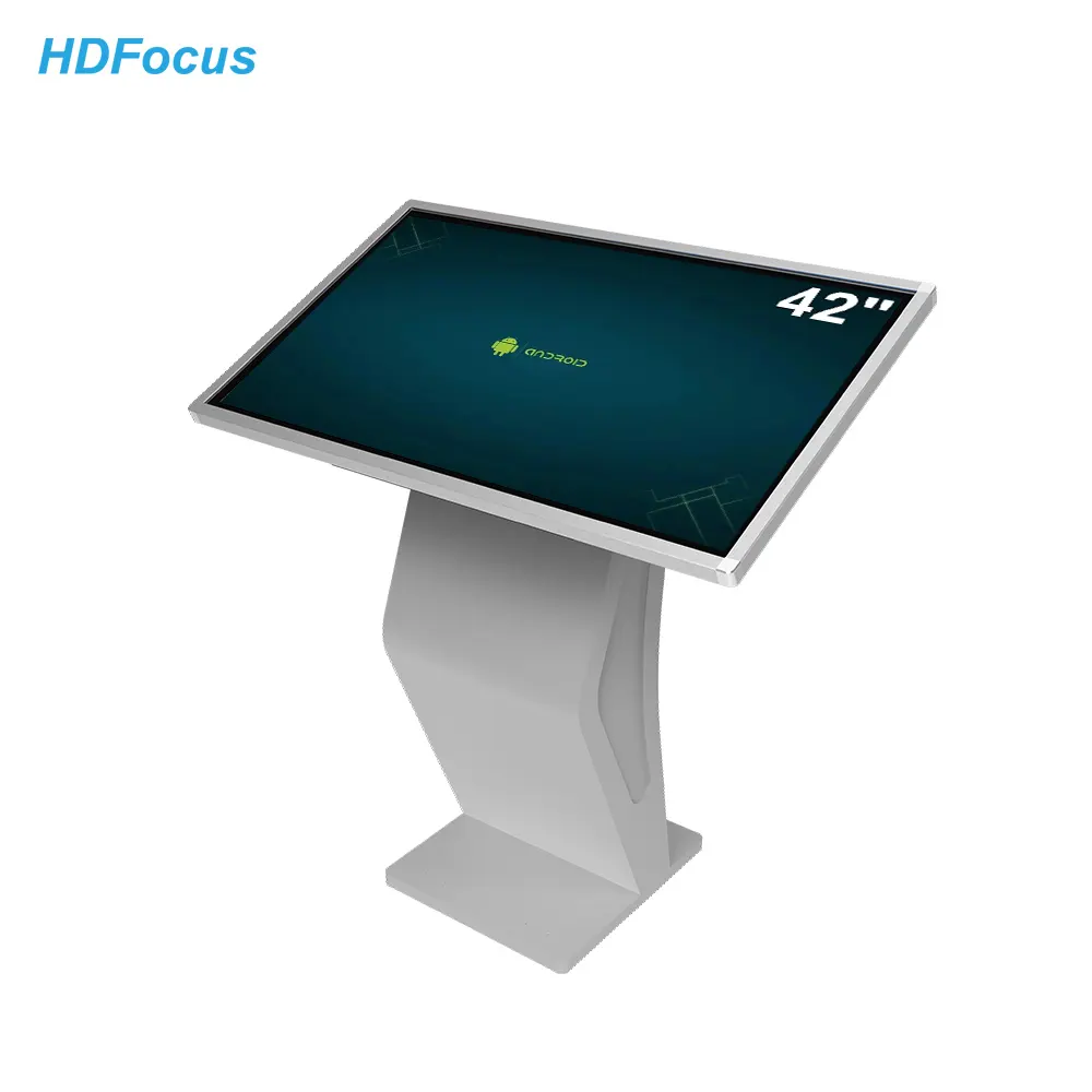 Hdfocus จอ LCD ขนาด42นิ้วแบบโต้ตอบแสดงโฆษณา Totem ตู้แสดงข้อมูลแบบสัมผัส