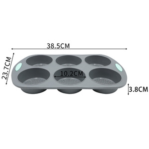 Grand moule à <span class=keywords><strong>pain</strong></span> à hamburger en silicone à 6 cavités, antiadhésif et résistant à la chaleur, compatible lave-vaisselle et four, pour pains faits <span class=keywords><strong>maison</strong></span> - Product Image 5