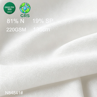 Tissu jersey tricoté double face en nylon recyclé certifié GRS OEKO-TEX, éco-responsable, respirant, extensible dans les quatre sens, pour le yoga