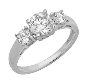 Princesse Cut Trois Pierre 14k Moissanite Bague de Fiançailles Mariage <span class=keywords><strong>Couple</strong></span> Or Blanc Zircone Anneaux - Product Image 4