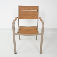 Chaises de salle à manger modernes empilables en aluminium plastique bois pour jardin patio fêtes hôtels écoles prix d'usine pour événements