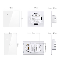 Interrupteur mural Wi-Fi Alexa, interrupteur intelligent Homekit, norme européenne, 1 gang, interrupteur tactile pour éclairage