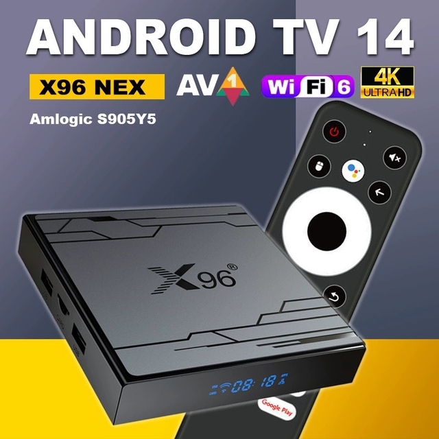 Factory X96 NEX Amlogic S905Y5 4GB 32GB Mini TV BOX ATV WiFi 6 4K BT5 Set-top Box Android 14 Voice Remote Smart Android Box