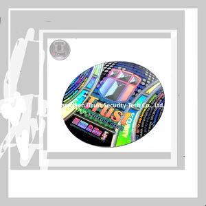 Hochwertiger Hologramm-Aufkleber Kundenspezifischer Film Laserdruck 3D Holographisches Halbtransparentes Polymer-Etikett - Product Image 2