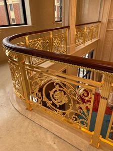 Biệt thự sang trọng nội thất lan can bằng đồng thiết kế hiện đại lan can bằng thép không gỉ và ban công khắc hoa văn lan can cầu thang - Product Image 4