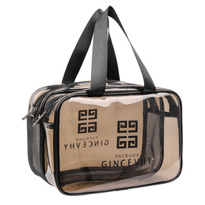 Transparent Toiletry Bag With Dry Wet Separation Waterproof Large Capacity Portable Rectangle PVC Travel Makeup Storage <b>Case</b> - Product Image 3