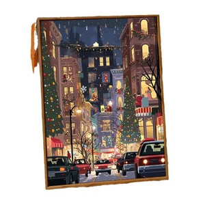 Pintura por Números, Pueblo Navideño, Escena Invernal Nevada, Pintura al Óleo DIY sobre Lienzo, Arte de Pared, Decoración Navideña para el Hogar - Product Image 2