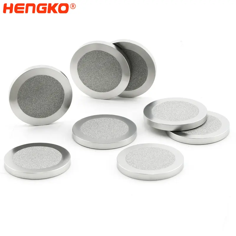 HENGKO özelleştirilmiş 15-20 mikron sinterlenmiş gözenekli Metal paslanmaz çelik 316 disk filtresi kenar sızdırmazlık ile