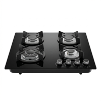 Table de cuisson à gaz Hob 2026 au design moderne, 4 brûleurs, panneau en verre, allumage électronique, classe A en termes d'efficacité énergétique, caractéristiques de sécurité domestique