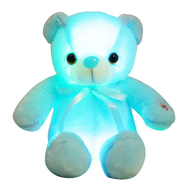 Custom 30 CM Popular Valentines Teddy Bears Plush Toys Kids Light Up Led Electrical Cute Pet Teddy Bear Doll For Kids Birthday