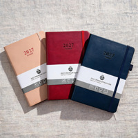 Nouveau carnet de planification quotidienne et mensuelle A5 en cuir PU premium 2027, journal de contrôle personnel, agenda de 384 pages, papeterie, cadeaux
