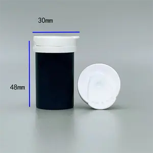 30X48mm Plastic Bottle for Blood Glucose Test Strip Bottle PP material for Medical test paper Container with Plain Cap