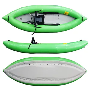 Kayak de pêche gonflable pliable en PVC, siège amovible, pompe, prix d'usine, vente en gros