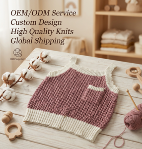 <span class=keywords><strong>Chaleco</strong></span> de Punto con Textura Vintage para Bebé, Suéter sin Mangas con Bolsillo, Última Moda en Ropa Infantil Personalizada de Fábrica - Product Image 1