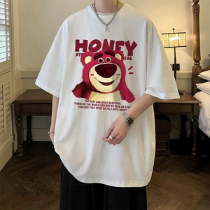 <span class=keywords><strong>เสื้อ</strong></span>ยืดพิมพ์ลายหมีสีชมพูสำหรับผู้ชาย สไตล์ฮาราจูกุ แขนสั้น ทรงโอเวอร์ไซส์ ผ้าเนื้อหลวม น้ำหนักผ้า 220 กรัม <span class=keywords><strong>ราคา</strong></span>ขายปลีก 2 ดอลลาร์ - Product Image 5