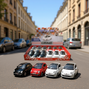 รถเหล็กหล่อ Kinsmart 2007 Fiat 500 ขนาด 1:28 ของเล่นแบบดึงถอยหลัง ผลิตในอิตาลี - Product Image 2