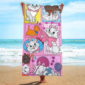 1000 Designs Personnalisés Serviettes de Plage en Coton Microfibre à Séchage Rapide et Anti-Sable, Motif Chat Marie Dessin Animé Mignon, Idéales pour l'Été et les Voyages - Product Image 5
