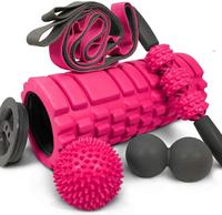 Kit de rouleaux de massage musculaire en mousse portable 5 en 1 pour yoga et Pilates avec ABS et EVA pour le modelage du corps, comprend un coffret cadeau