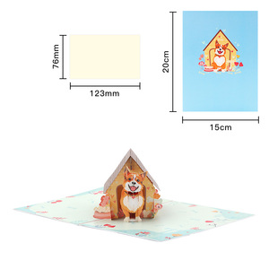 Thiết Kế Mới Giấy Người Yêu Vật Nuôi 3D Cửa sổ bật lên Con Chó Và Nhà Sinh Nhật Thiệp Chúc Mừng Trang Trí Với Lưu Ý Thẻ Và Phong bì - Product Image 5