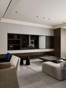 Juego de soporte de TV LCD de madera moderno con gabinetes de almacenamiento para gabinetes de TV montados en la pared de la sala de estar - Product Image 4