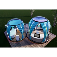 Dôme transparent en polycarbonate de luxe pour glamping en plein air, hôtel, maison dôme pour la location d'hébergements de camping en plein air