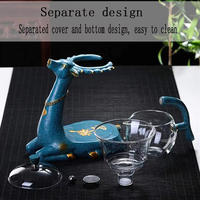 Service à thé automatique magnétique style chinois en verre borosilicate de haute qualité, infuseur à thé paresseux 350 ml, fait main, transparent de qualité alimentaire