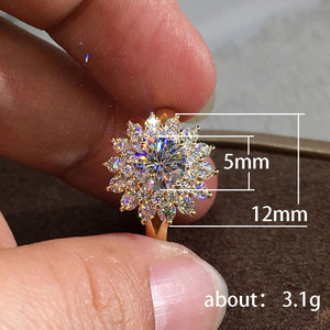 Anello con design a girasole, stile elegante, per donna - Product Image 5