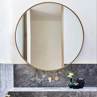 Miroir mural noir circulaire de 30 pouces, cadre métallique, Design profond suspendu Horizontal Vertical miroir rustique