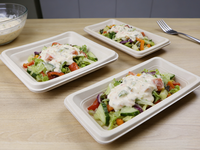 Emballage alimentaire écologique, biodégradable, compostable, en bagasse de canne à sucre, papier kraft, boîte plate auto-élevable jetable
