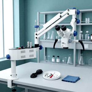 Microscope chirurgical dentaire binoculaire, grossissement 25x, électrique, certifié CE, construction métallique, tête inclinable à 180° °   Optiques Inclinées.. - Product Image 1