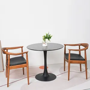 Fauteuil Kennedy américain moderne Chaise de bureau avec coussin en cuir PU chaises de salle a manger en bois massif